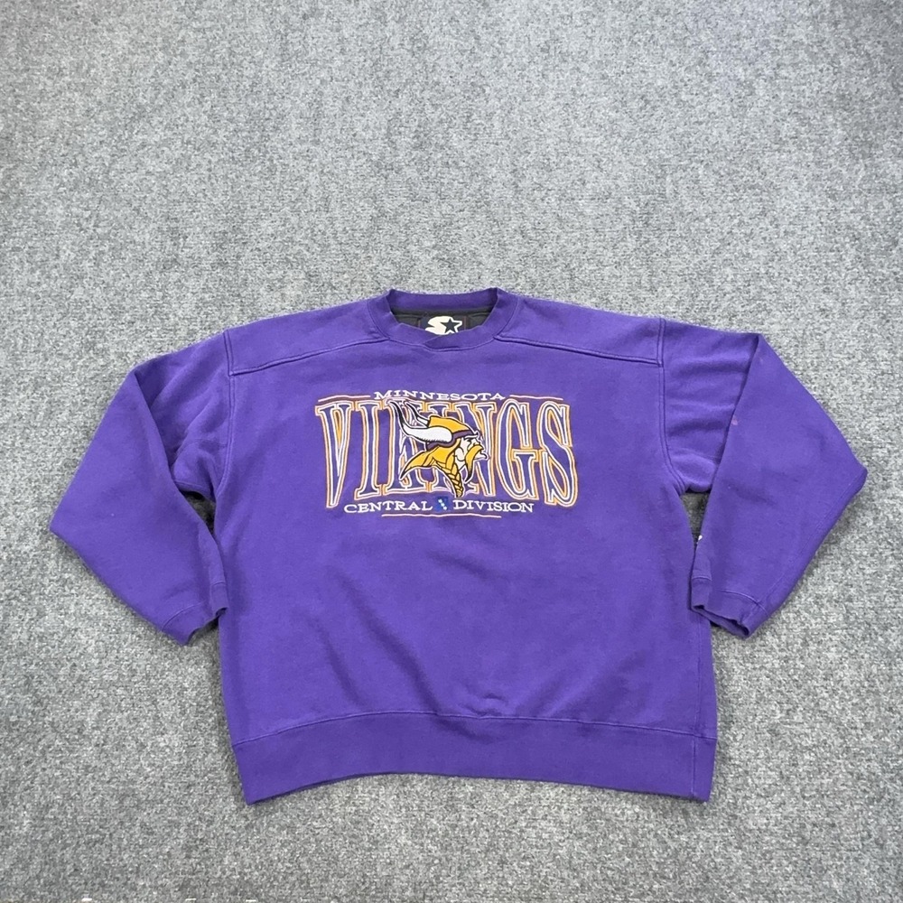 Vintage Minnesota Vikings Sweatshirt Mens Large Purple NFL Football Starter